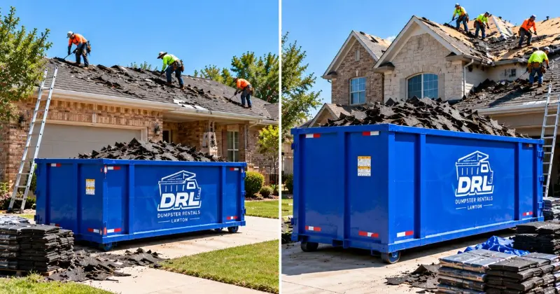 20-yard and 30-yard dumpsters compared for residential roofing debris and shingle removal
